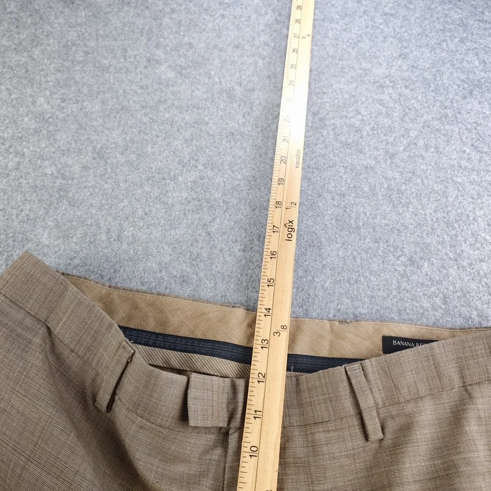 Banana Republic Pants Mens 35x30 Slim Fit Brown Flat Front Wool Stretch